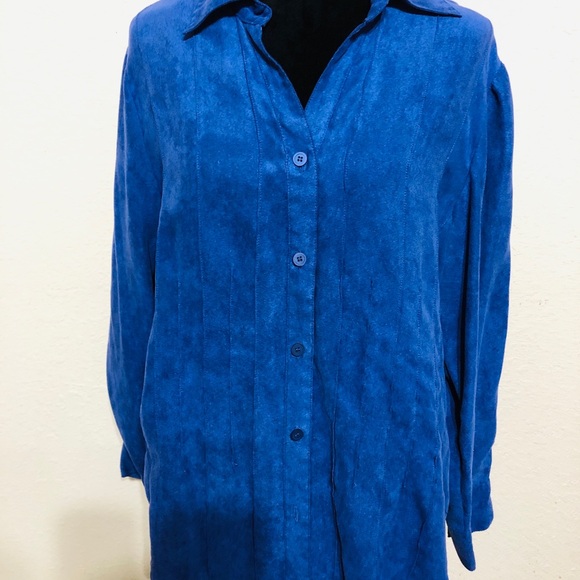 Notations Tops - Notations Royal Blue Button-Down Shirt